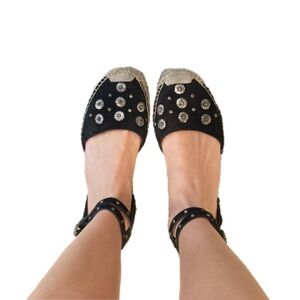 The Kooples Black and Silver Espadrilles